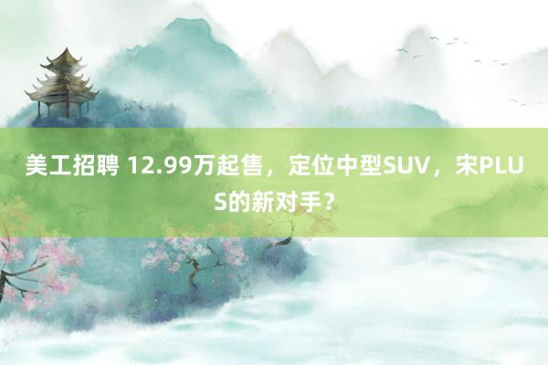 美工招聘 12.99万起售，定位中型SUV，宋PLUS的新对手？